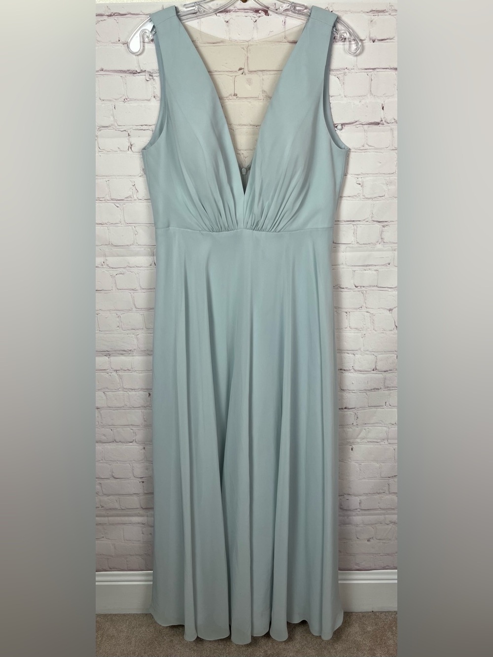 Jenny Yoo Collection Ryan Illusion Neck Chiffon Gown Size 12